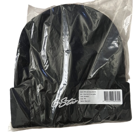 G-Star Raw Effo aw Long Black Beanie NWT - Picture 4 of 8